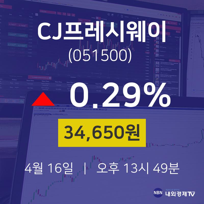 CJ프레시웨이배당주식  16일  현재 34650원