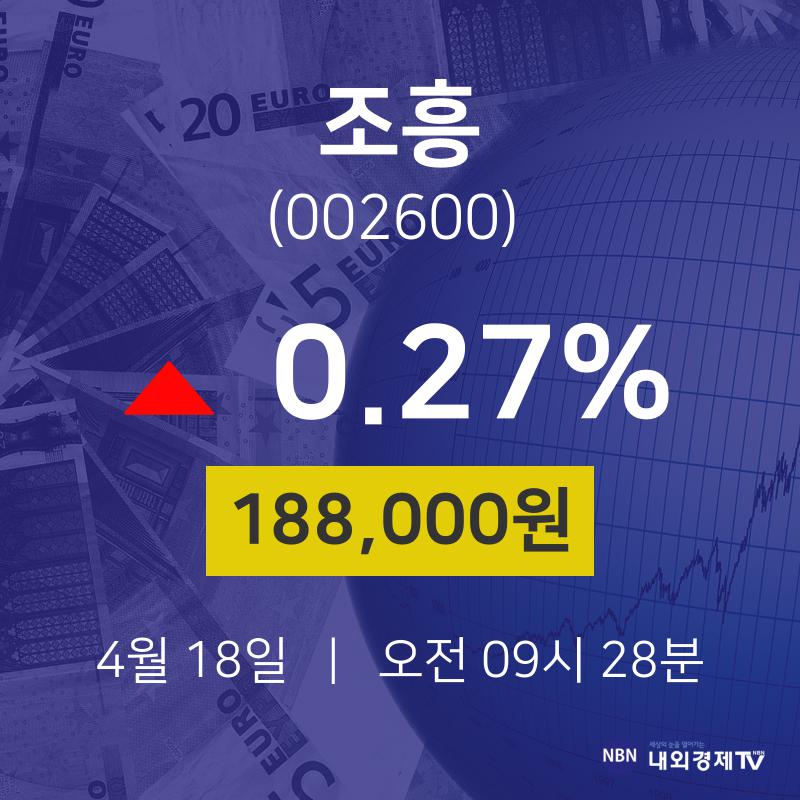 4월 18일 조흥 주식실시간 188000원  0.27%