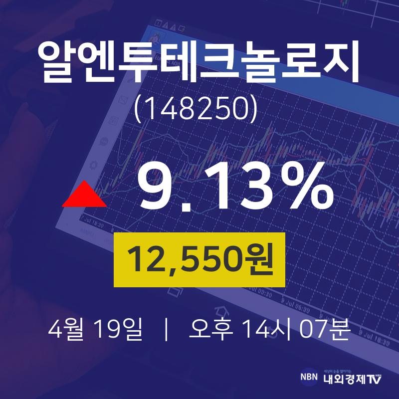투자주식 알엔투테크놀로지 주가 19일  현재 12550원