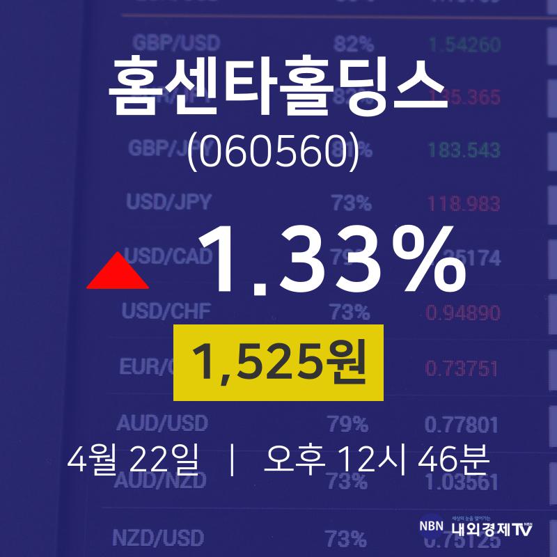 4월 22일 홈센타홀딩스 오늘주식 1.33% 1525원