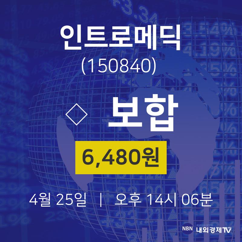 오늘주식시장 인트로메딕 주가 25일  현재 6480원