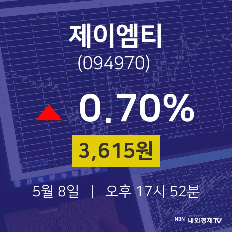 5월 8일 제이엠티 주식주가 3615원  0.70%