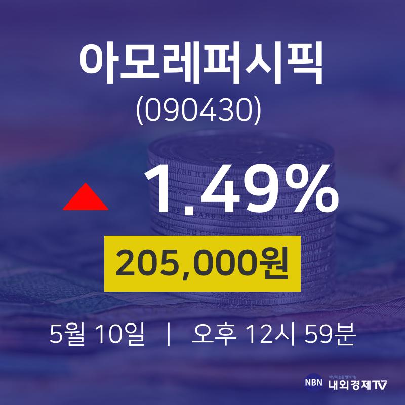 오늘증권시세 아모레퍼시픽 주가 10일  현재 205000원
