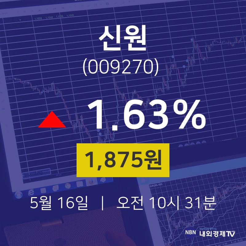 주식현재가 신원 주가 16일  현재 1875원