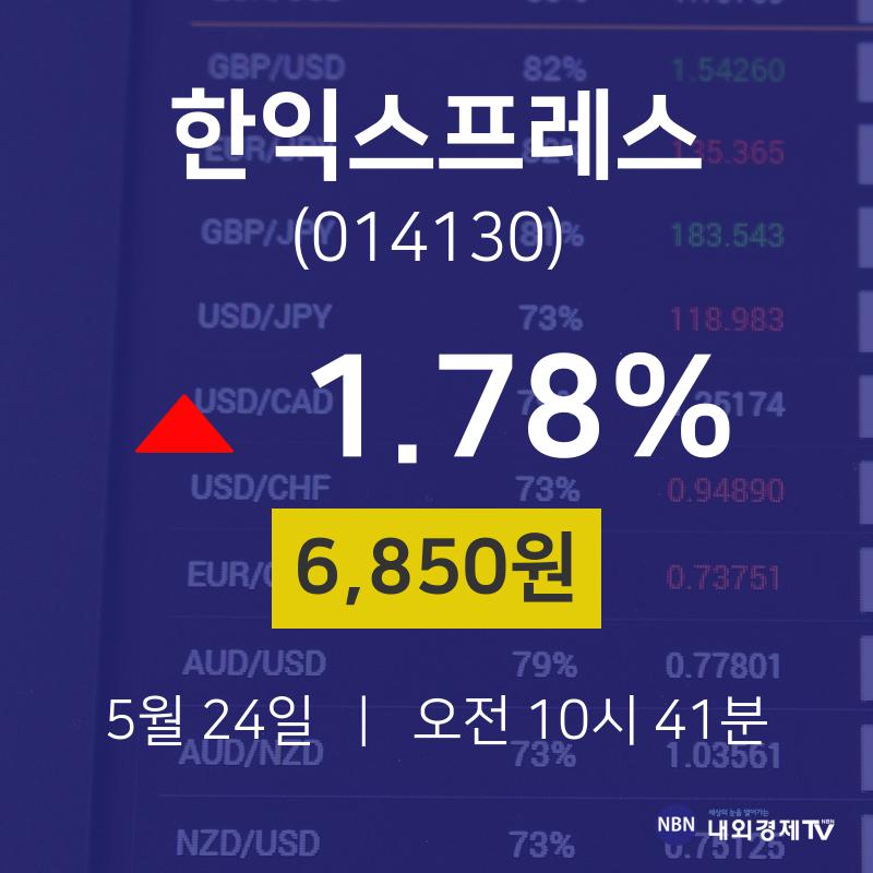 5월 24일 한익스프레스 배당주식 6850원  1.78%