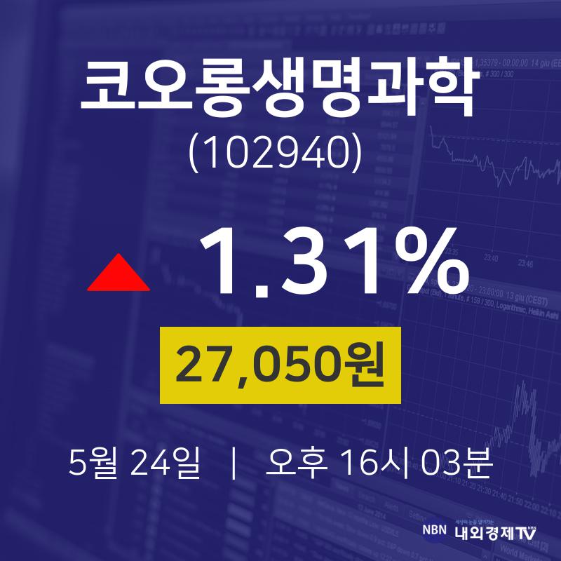 5월 24일 코오롱생명과학 투자주식 27050원  1.31%