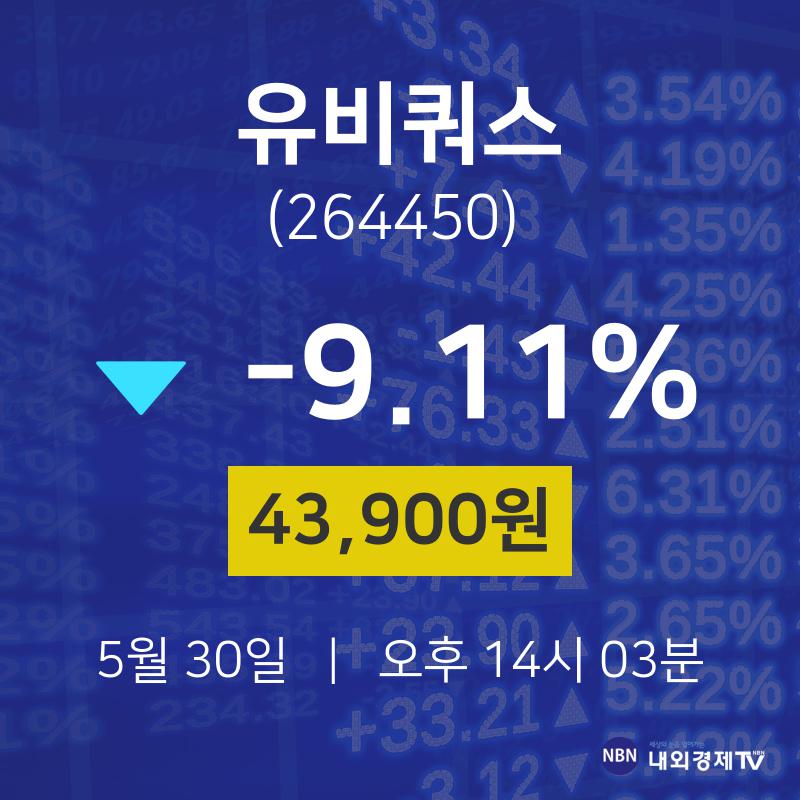 유비쿼스배당주식  30일  현재 43900원