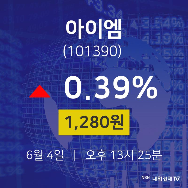 6월 4일 아이엠 주식실시간 0.39% 1280원