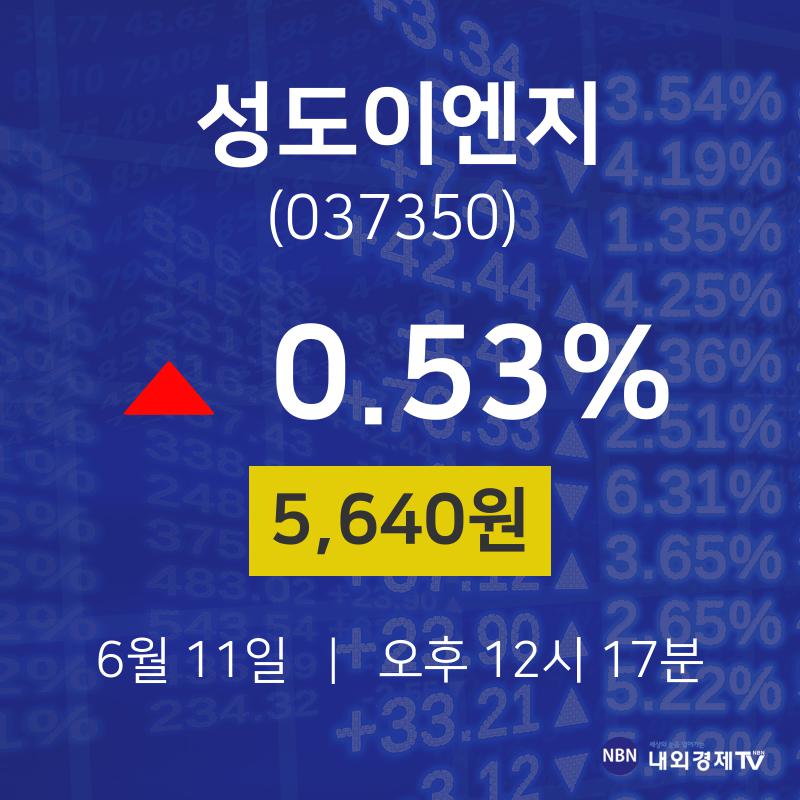 6월 11일 성도이엔지 주식종목검색 5640원  0.53%