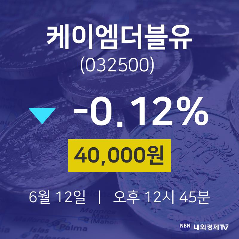 오늘주식 케이엠더블유 주가 12일  현재 40000원