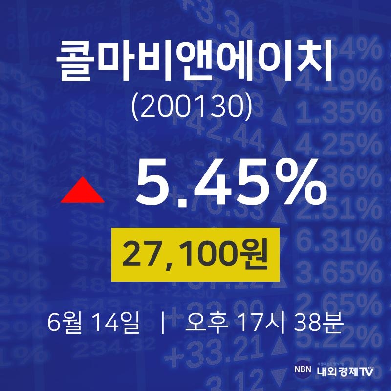 주식주가 콜마비앤에이치 주가 14일  현재 27100원 