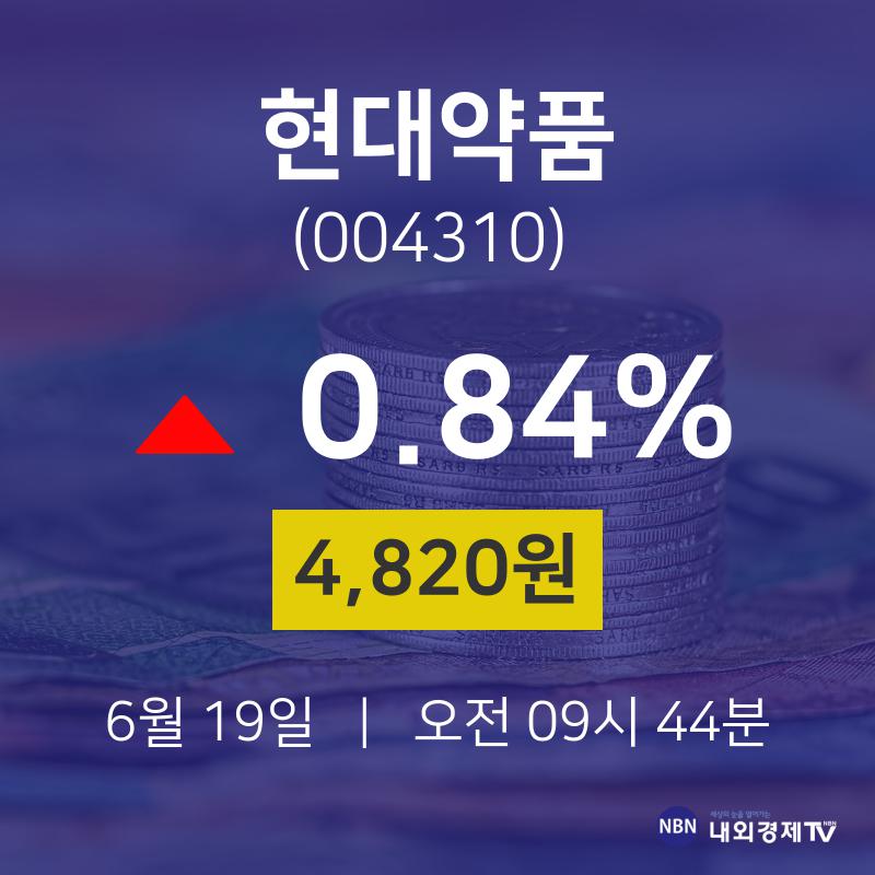 주식증권 현대약품 주가 19일  현재 4820원 