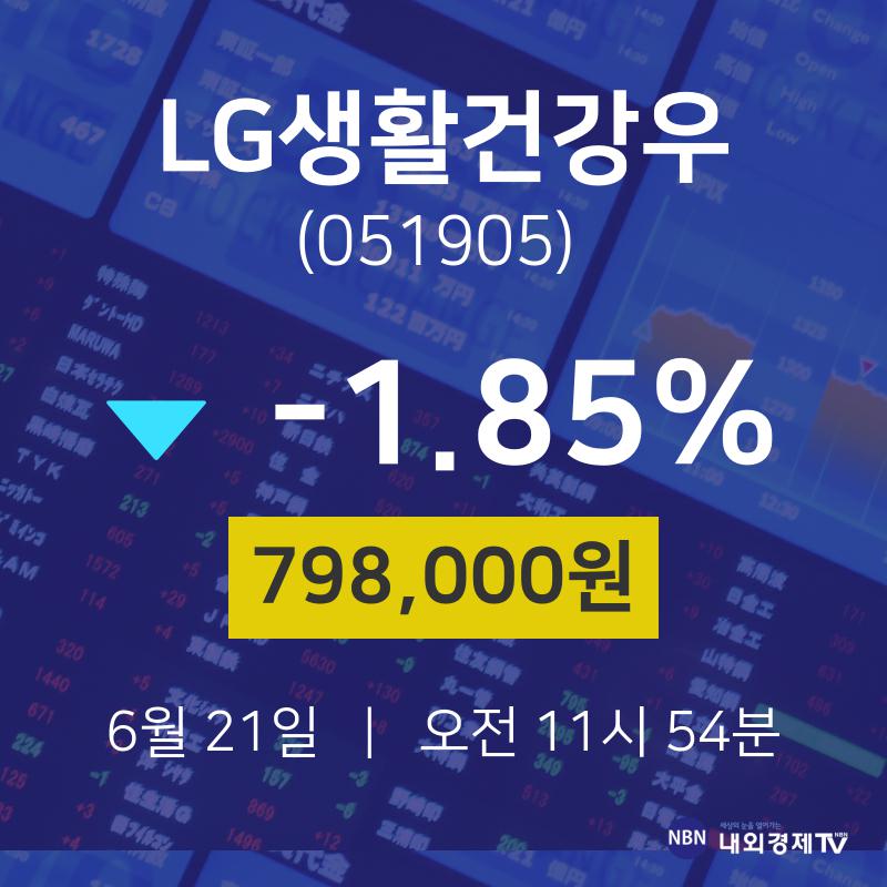 배당주식 LG생활건강우 주가 21일  현재 798000원 