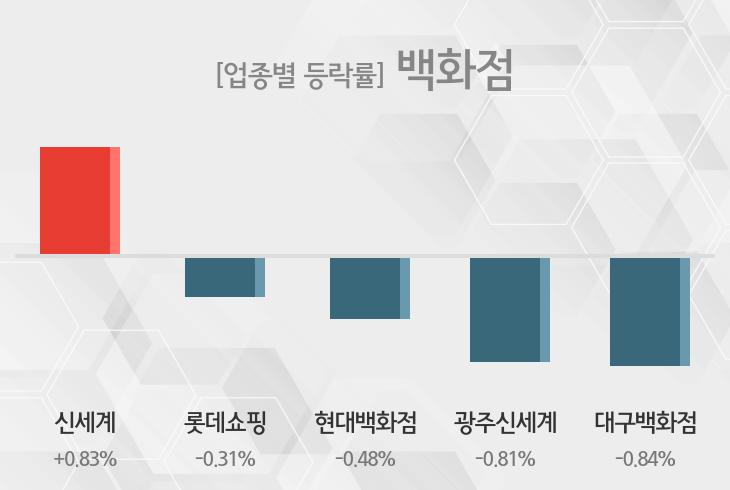 [13시 27분 백화점 테마주 시황-오후] 신세계,롯데쇼핑 등이 주도... 