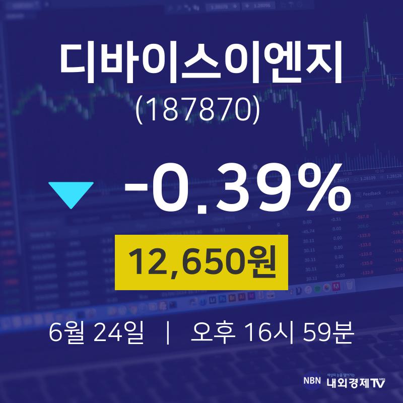 디바이스이엔지주식현황  24일  현재 12650원 