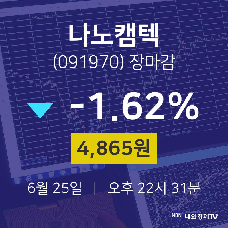 [특징주분석 종목정보] 6월 25일 나노캠텍 4865원으로 장 마감