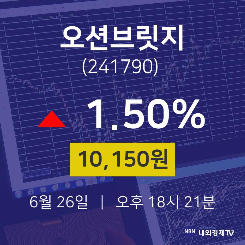 주식주가 오션브릿지 주가 26일  현재 10150원 