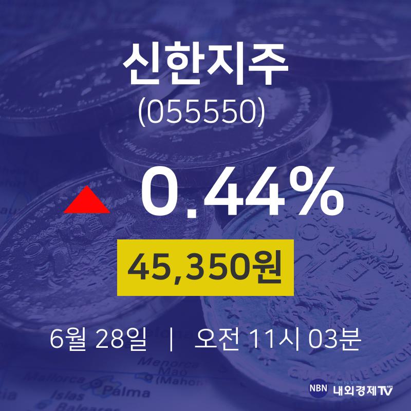 주식증권 신한지주 주가 28일  현재 45350원 