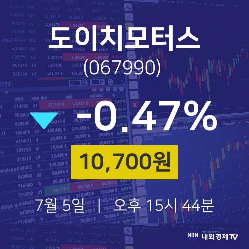 7월 5일 도이치모터스 주가그래프 10700원  -0.47%