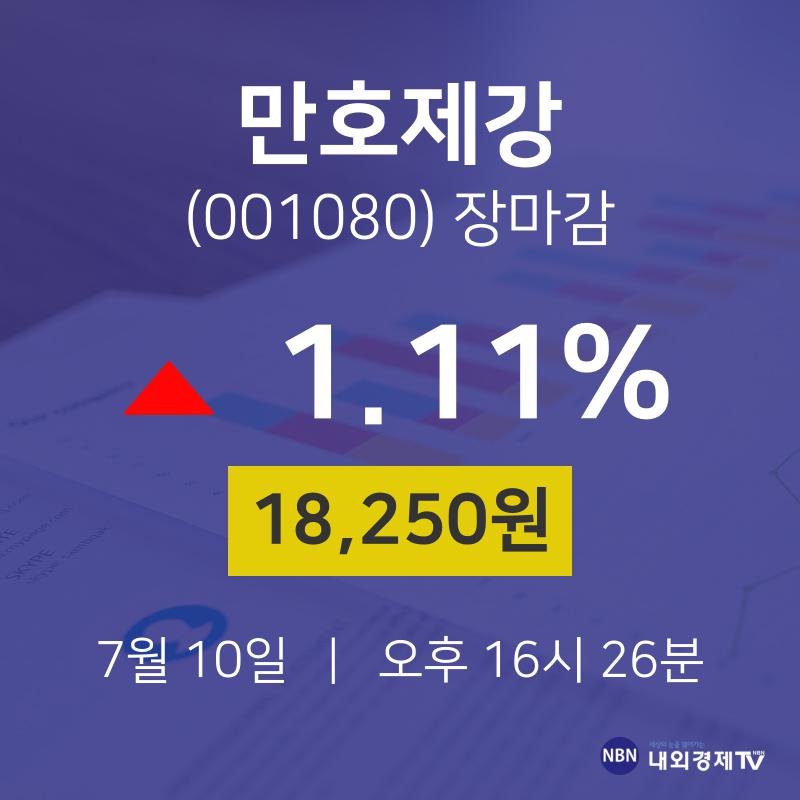 [특징주분석 주가정보] 7월 10일 만호제강 18250원으로 장 마감