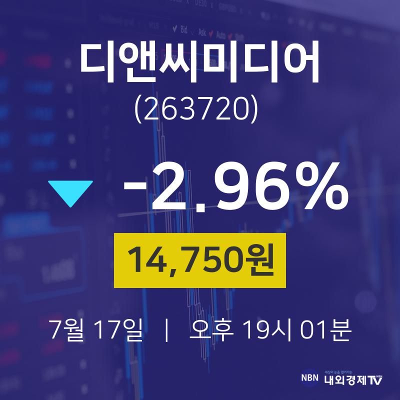 7월 17일 디앤씨미디어 시세보기 14750원  -2.96%