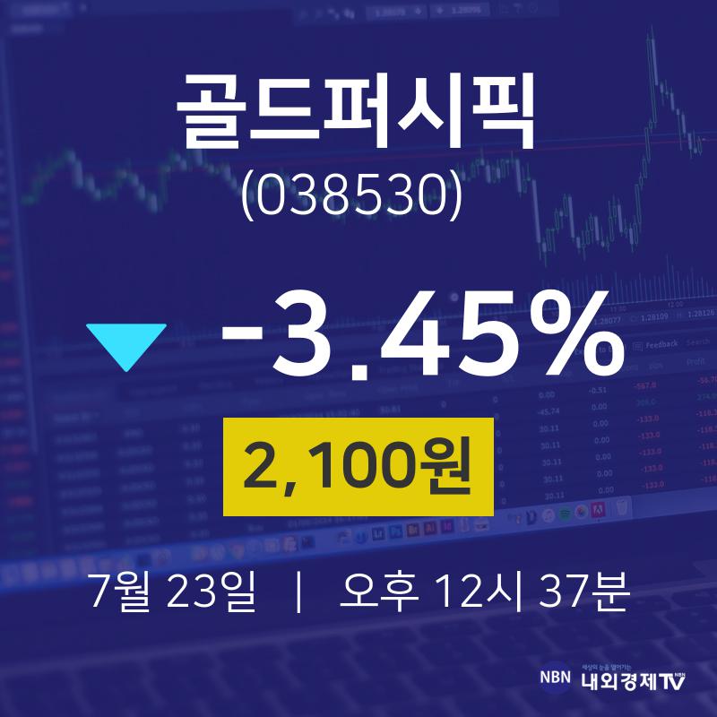 오늘주식장 골드퍼시픽 주가 23일  현재 2100원 
