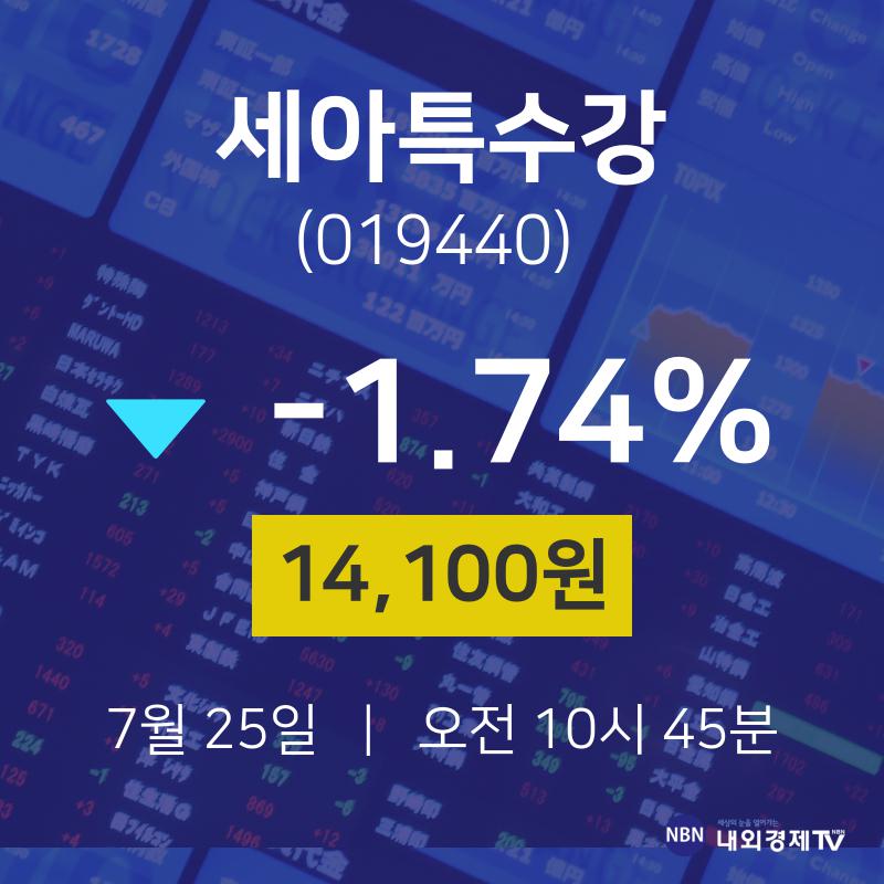 주식증권 세아특수강 주가 25일  현재 14100원 