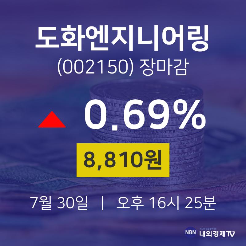 [특징주 종목정보]  30일 도화엔지니어링 마감증시 8810원...