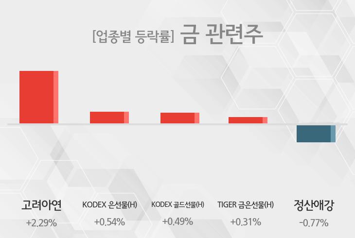 [31일 09시 금 관련주 테마주 오전 시황] 고려아연,KODEX 은선물(H) 등이 주도...