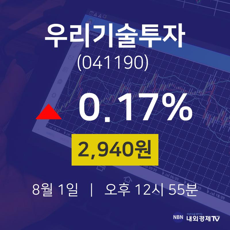 증권투자 우리기술투자 주가 1일  현재 2940원 