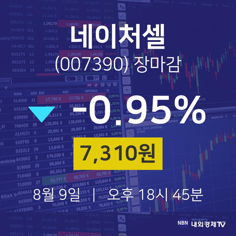 [특징주분석 종목정보] 8월 9일 네이처셀 7310원으로 장 마감