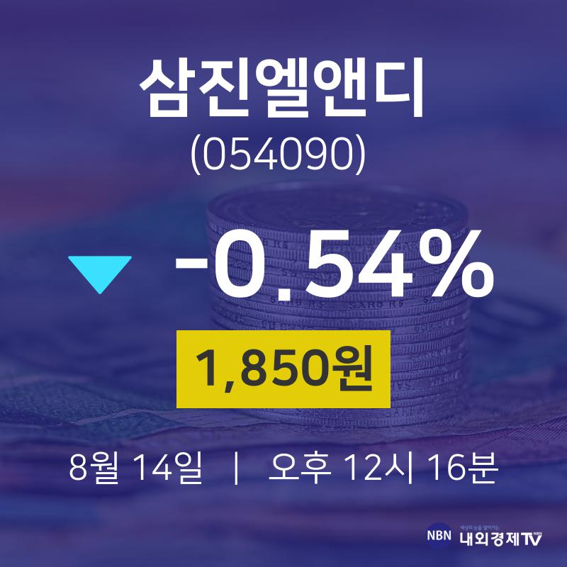 8월 14일 삼진엘앤디 주식주가 -0.54% 1850원 