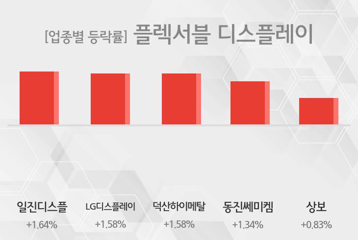 [19일 09시 플렉서블 디스플레이 오전의 테마종목] 일진디스플,LG디스플레이 등이 상승세 주도