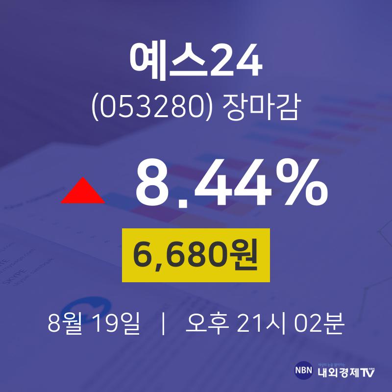 [특징주 종목정보]  19일 예스24 마감증시 6680원...
