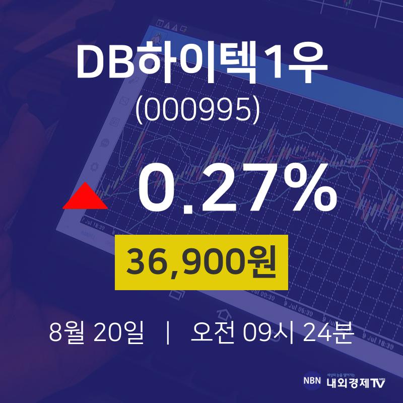 8월 20일 DB하이텍1우 오늘주식시세 0.27% 36900원 