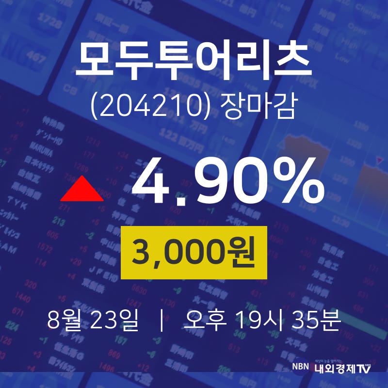 [인기주분석 주가정보]  23일 모두투어리츠 마감증시 3000원...