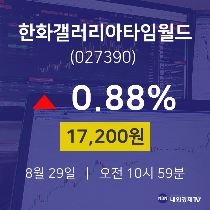 주가그래프 한화갤러리아타임월드 주가 29일  현재 17200원