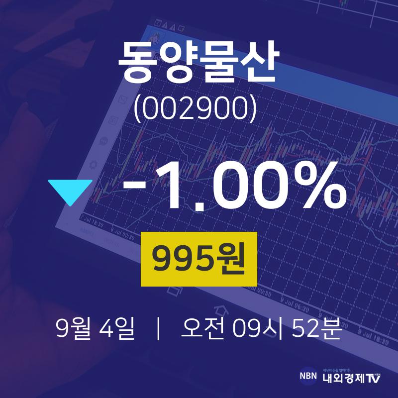 투자주식 동양물산 주가 4일  현재 995원