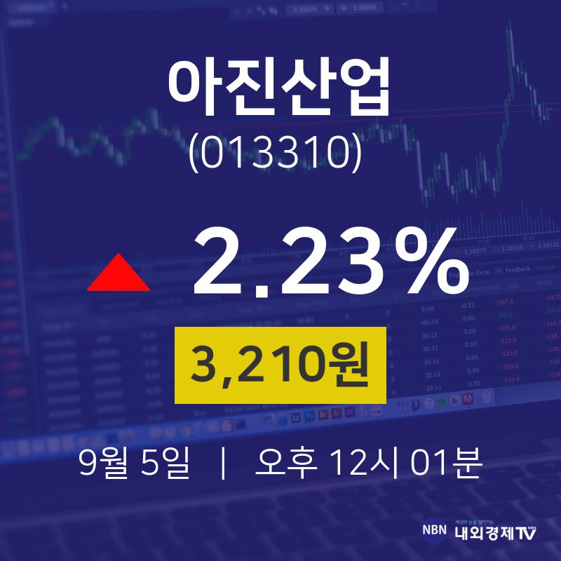 주식실시간 아진산업 주가 5일  현재 3210원