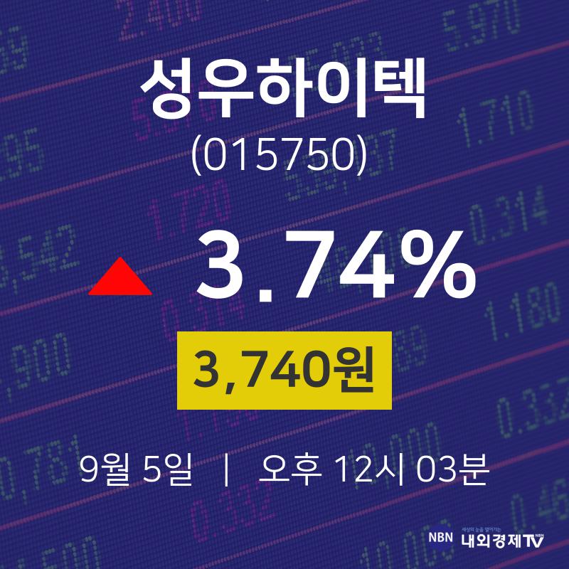 증권플러스 성우하이텍 주가 5일  현재 3740원