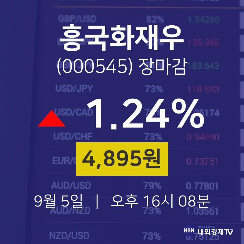 [인기주 종목정보] 9월 5일 흥국화재우 4895원으로 장 마감
