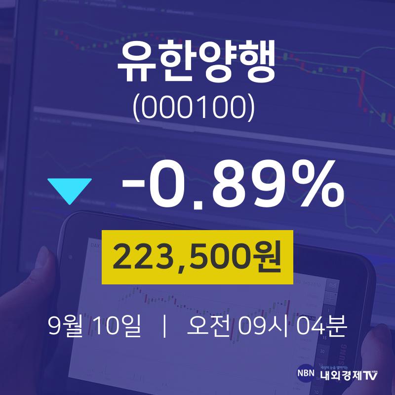 종목검색 유한양행 주가 10일  현재 223500원