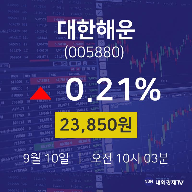 주식종목시세 대한해운 주가 10일  현재 23850원
