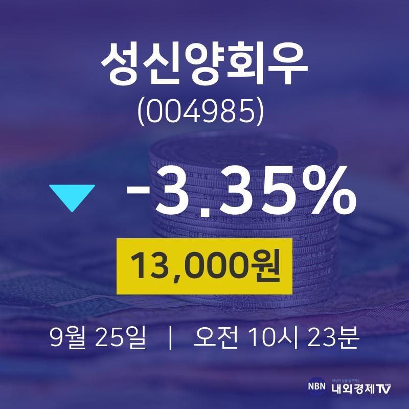 투자주식 성신양회우 주가 25일  현재 13000원