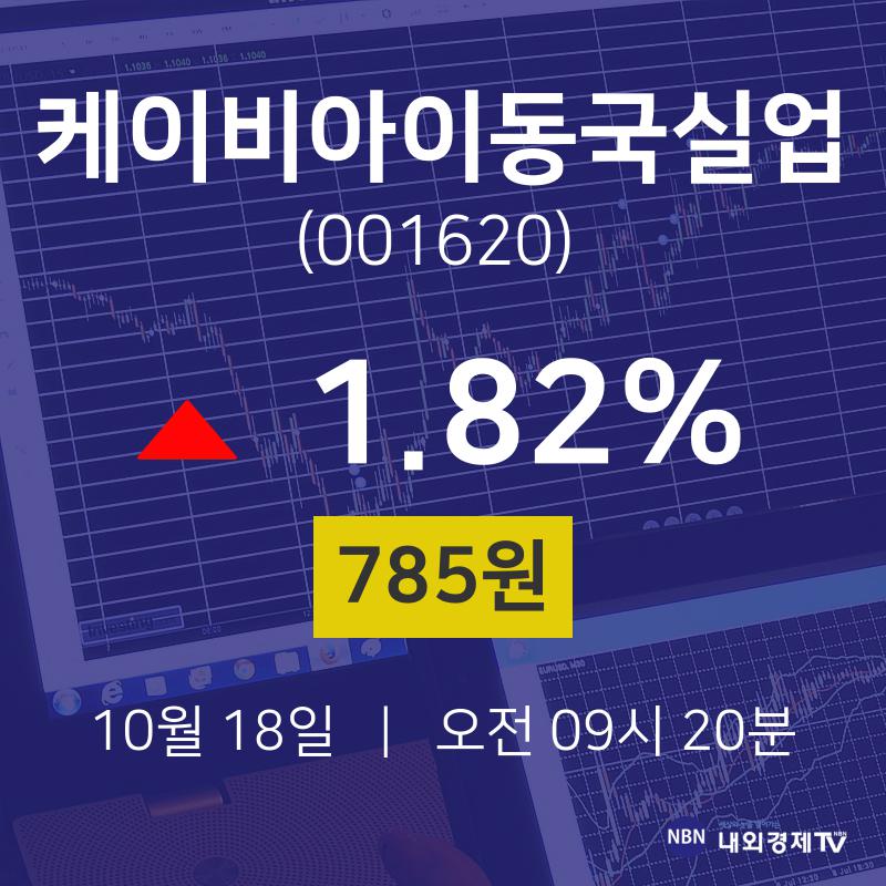 실시간주식현황 케이비아이동국실업 주가 18일  현재 785원