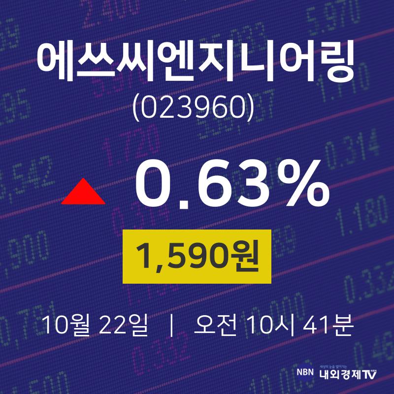 증권주식 에쓰씨엔지니어링 주가 22일  현재 1590원