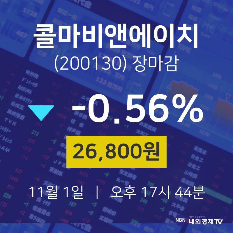 [특징주 종목정보]  1일 콜마비앤에이치 마감증시 26800원...