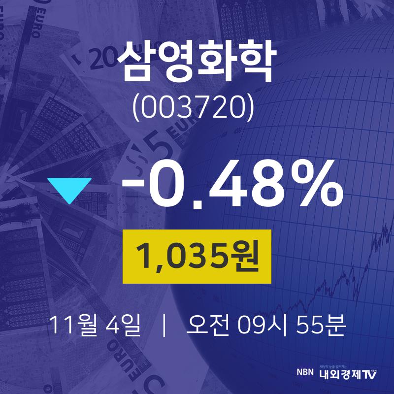 11월 4일 삼영화학 금일증시 -0.48% 1035원