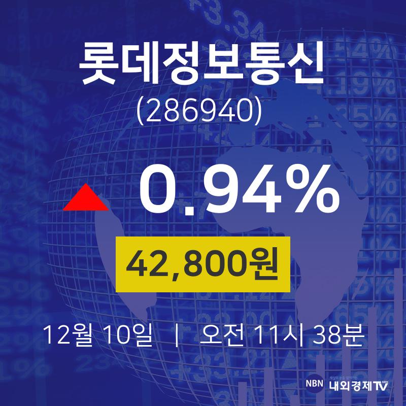롯데정보통신투자주식  10일  현재 42800원