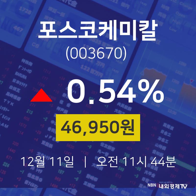 포스코케미칼주식주가  11일  현재 46950원